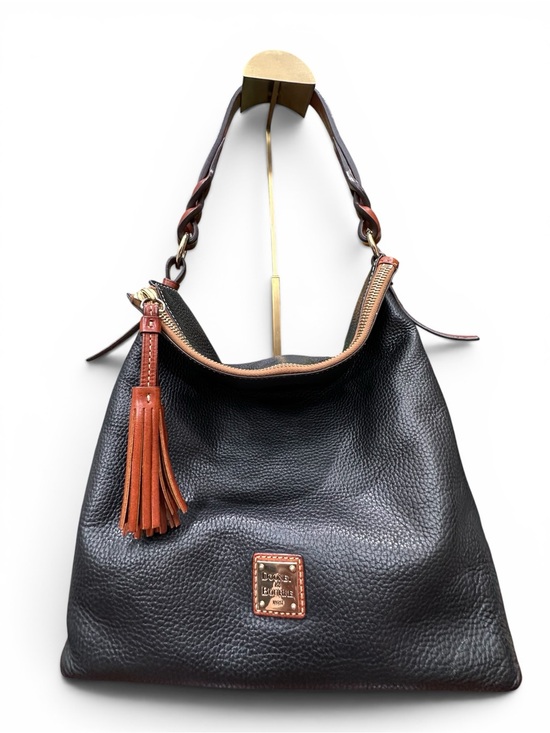 Dooney & Bourke Handbags - Dooney & Bourke Pebble Grain Black Leather Tassel Hobo Shoulder Bag w/ Dust Bag